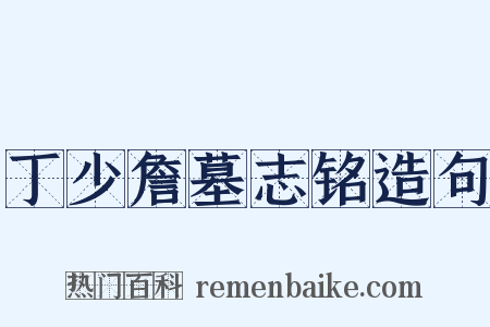 丁少詹墓志铭造句是什么意思的图片